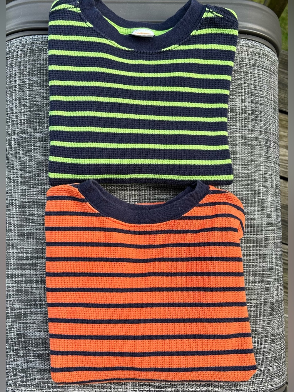 Gymboree BUNDLE of 2 Boys Striped Long Sleeve Knit Textured Sz Small Tees.